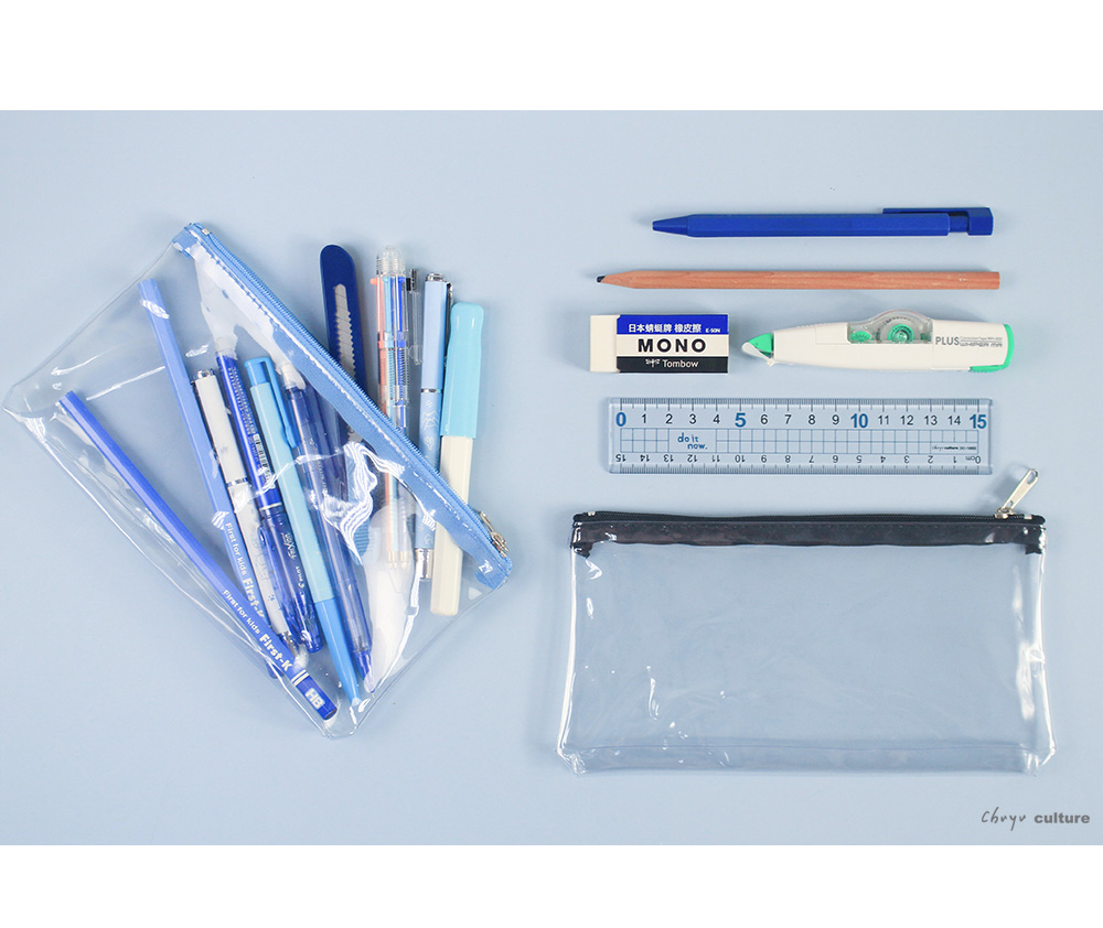 4 Packs: 24 ct. (96 total) Clear Vinyl Pencil Pouches with Zip